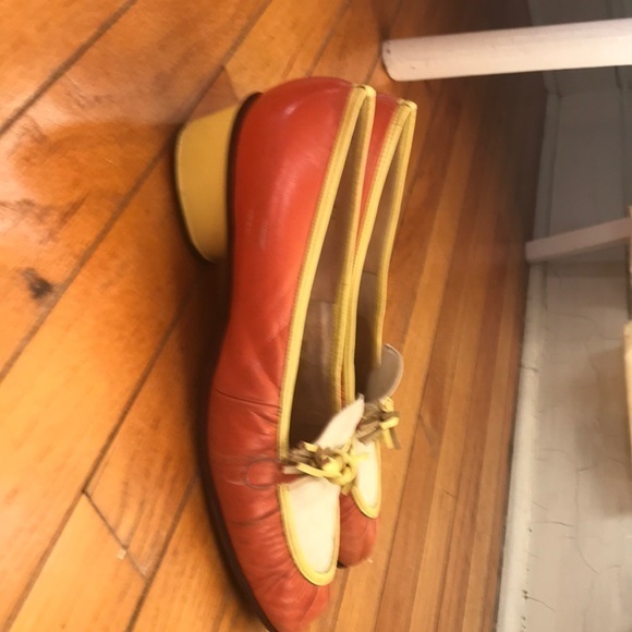 Vintage Jack Rogers cream /orange/yellow Leathet - Picture 4 of 4